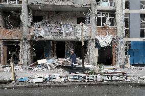 Impact of Russian overnight attack in Shevchenkivskyi district of Kyiv